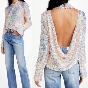 FREE PEOPLE MOONSTRUCK TOP IN LILAC GLOW SZ S NWT